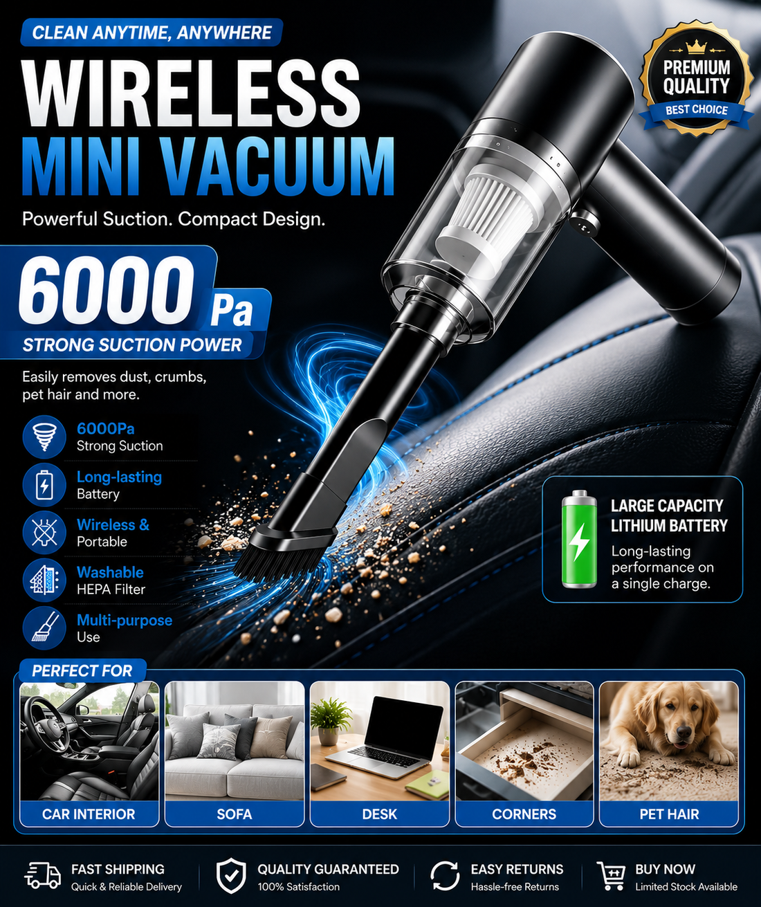 Wireless Mini Vacuum Cleaner